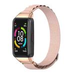 For Huawei Band 7 / 7 NFC MIJOBS Nylon Breathable Watch Band(Pink Rose Gold)