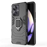 For Realme 10 Pro+ Magnetic Ring Holder PC + TPU Phone Case(Black)