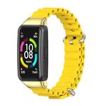 For Huawei Band 6 / Honor Band 6 / 7 MIJOBS CS Marine Silicone Breathable Watch Band(Yellow Gold)
