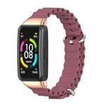 For Huawei Band 6 / Honor Band 6 / 7 MIJOBS CS Marine Silicone Breathable Watch Band(Wine Red Rose Gold)