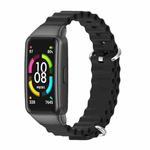 For Huawei Band 7 / 7 NFC MIJOBS CS Marine Silicone Breathable Watch Band(Black)