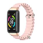 For Huawei Band 7 / 7 NFC MIJOBS CS Marine Silicone Breathable Watch Band(Pink Rose Gold)