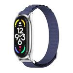 For Xiaomi Mi Band 7 / 7 NFC MIJOBS PLUS Nylon Breathable Watch Band(Midnight Blue Silver)