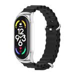 For Xiaomi Mi Band 6 / 5 / 4 / 3 MIJOBS CS Marine Silicone Breathable Watch Band(Black Silver)