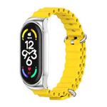 For Xiaomi Mi Band 6 / 5 / 4 / 3 MIJOBS CS Marine Silicone Breathable Watch Band(Yellow Silver)