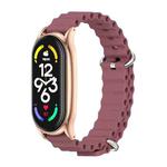 For Xiaomi Mi Band 7 / 7 NFC MIJOBS PLUS Marine Silicone Breathable Watch Band(Wine Red Rose Gold)