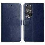 For Honor 80 Pro HT01 Y-shaped Pattern Flip Leather Phone Case(Blue)