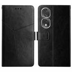 For Honor 80 Pro HT01 Y-shaped Pattern Flip Leather Phone Case(Black)