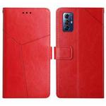 For Motorola Moto G Play 2023 HT01 Y-shaped Pattern Flip Leather Phone Case(Red)