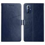 For Motorola Moto G Play 2023 HT01 Y-shaped Pattern Flip Leather Phone Case(Blue)