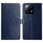 For Xiaomi 13 Pro HT01 Y-shaped Pattern Flip Leather Phone Case(Blue)