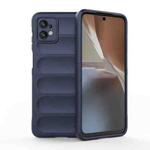 For Motorola Moto G32 Magic Shield TPU + Flannel Phone Case(Dark Blue)