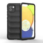 For Samsung Galaxy A03 Global Magic Shield TPU + Flannel Phone Case(Black)