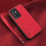 For Huawei Maimang 11 Lamba Skin Feel Leather Back Phone Case with Strap(Red)