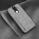 For Huawei Mate 9 Lamba Skin Feel Leather Back Phone Case with Strap(Space Grey)