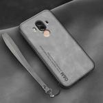 For Huawei Mate 10 Pro Lamba Skin Feel Leather Back Phone Case with Strap(Space Grey)