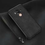 For Huawei Mate 10 Pro Lamba Skin Feel Leather Back Phone Case with Strap(Black)