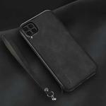 For Huawei nova 6 SE Lamba Skin Feel Leather Back Phone Case with Strap(Black)