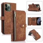 For iPhone 11 Pro Dream 9-Card Wallet Zipper Bag Leather Phone Case(Brown)