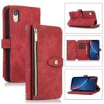 For iPhone XR Dream 9-Card Wallet Zipper Bag Leather Phone Case(Red)