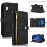 For iPhone XR Dream 9-Card Wallet Zipper Bag Leather Phone Case(Black)