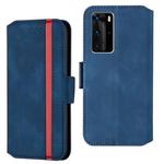 For Huawei P40 Pro Vintage Matte Oil-edge Horizontal Flip Leather Case with Bracket & Card Slots(Blue)