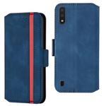 For Galaxy A01 Vintage Matte Oil-edge Horizontal Flip Leather Case with Bracket & Card Slots(Blue)