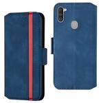 For Galaxy A11 Vintage Matte Oil-edge Horizontal Flip Leather Case with Bracket & Card Slots(Blue)