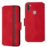 For Galaxy A11 Vintage Matte Oil-edge Horizontal Flip Leather Case with Bracket & Card Slots(Red)