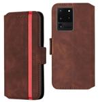For Galaxy S20 Ultra Vintage Matte Oil-edge Horizontal Flip Leather Case with Bracket & Card Slots(Wine Red)