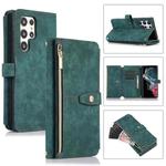 For Samsung Galaxy S23 Ultra 5G Dream 9-Card Wallet Zipper Bag Leather Phone Case(Green)