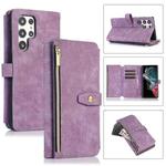 For Samsung Galaxy S23 Ultra 5G Dream 9-Card Wallet Zipper Bag Leather Phone Case(Purple)