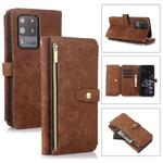 For Samsung Galaxy S20 Ultra Dream 9-Card Wallet Zipper Bag Leather Phone Case(Brown)