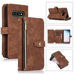 For Samsung Galaxy S10e Dream 9-Card Wallet Zipper Bag Leather Phone Case(Brown)