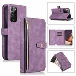 For Samsung Galaxy Note20 Ultra Dream 9-Card Wallet Zipper Bag Leather Phone Case(Purple)