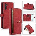 For Samsung Galaxy Note10 Dream 9-Card Wallet Zipper Bag Leather Phone Case(Red)