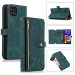 For Samsung Galaxy A22 5G Dream 9-Card Wallet Zipper Bag Leather Phone Case(Green)