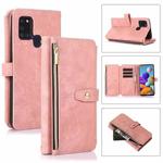 For Samsung Galaxy A21s Dream 9-Card Wallet Zipper Bag Leather Phone Case(Pink)