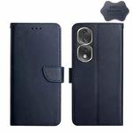 For Honor 80 Pro HT02 Genuine Leather Fingerprint-proof Flip Phone Case(Blue)