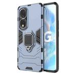 For Honor 80 Pro Shockproof PC + TPU Phone Case with Magnetic Ring Holder(Navy Blue)