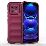 For Xiaomi 13 Magic Shield TPU + Flannel Phone Case(Wine Red)