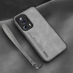 For Xiaomi Civi 2 Lamba Skin Feel Leather Back Phone Case with Strap(Space Grey)