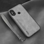 For Xiaomi Mi 8 SE Lamba Skin Feel Leather Back Phone Case with Strap(Space Grey)