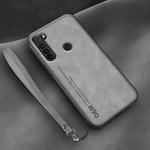 For Xiaomi Redmi Note 8 Lamba Skin Feel Leather Back Phone Case with Strap(Space Grey)