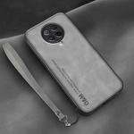 For Xiaomi Redmi K30 Ultra Lamba Skin Feel Leather Back Phone Case with Strap(Space Grey)
