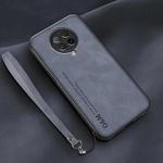 For Xiaomi Redmi K30 Ultra Lamba Skin Feel Leather Back Phone Case with Strap(Blue)