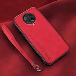For Xiaomi Redmi K30 Ultra Lamba Skin Feel Leather Back Phone Case with Strap(Red)