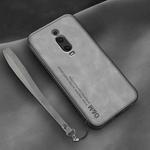For Xiaomi Redmi K20 Lamba Skin Feel Leather Back Phone Case with Strap(Space Grey)