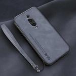 For Xiaomi Redmi K20 Lamba Skin Feel Leather Back Phone Case with Strap(Blue)