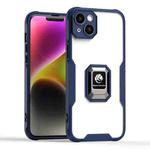 For iPhone 14 Plus Armor Shockproof Magnetic Ring Phone Case(Navy Blue)